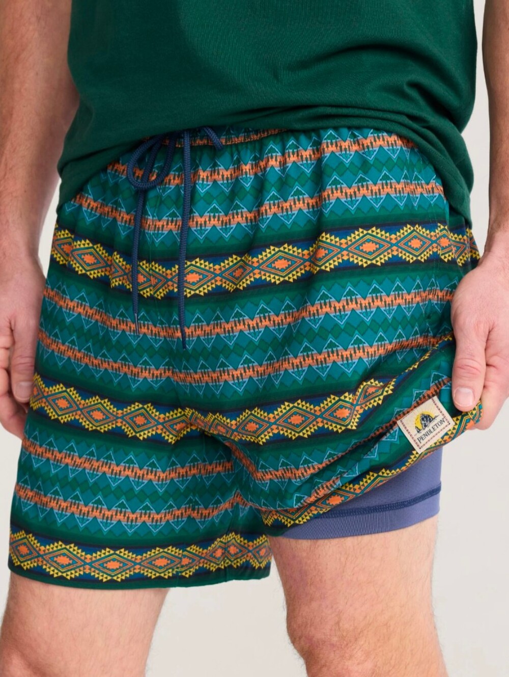 Pendleton Wildland Heroes Shoreside Pack-N-Go Lined Trunks Sz XXL in Aztec Print - Picture 5 of 16